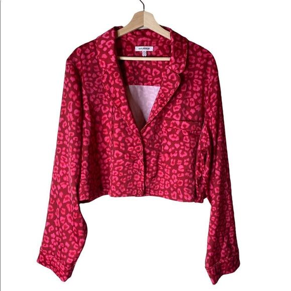 Good American leopard satin button down - Picture 1 of 5